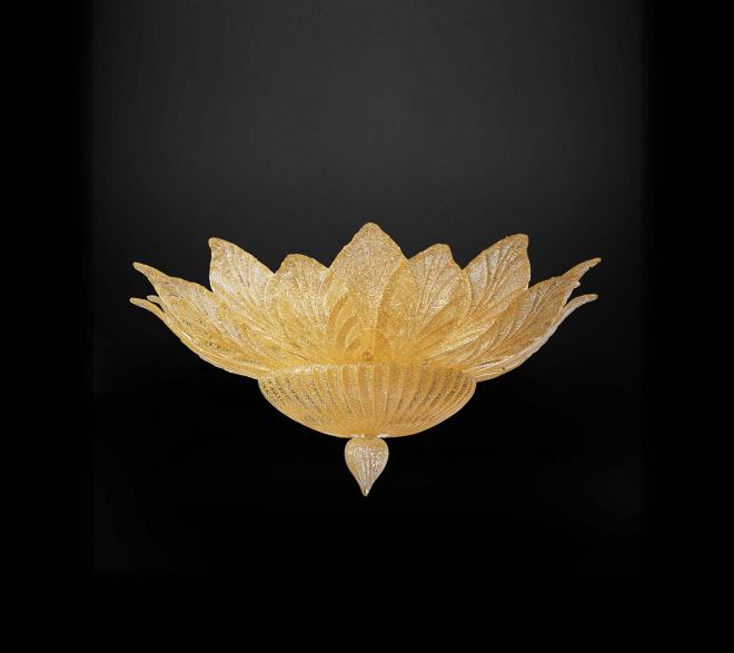 LVB GCO Graniglia plafoniera cristallo-ambra con foglie ù76